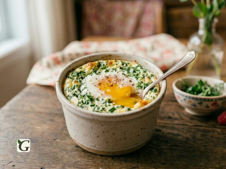 Œuf Cocotte au Fromage Blanc & Herbes Fraîches